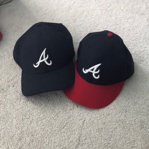 black and navy/red Atlanta Braves baseball caps